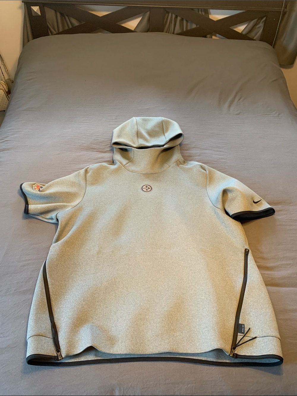 Pittsburgh Steelers Nike Sideline Repel Short Sleeve Pullover Hoodie